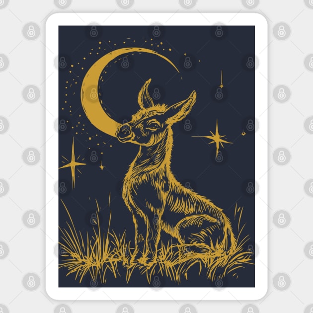Celestial Baby Donkey Under the Moon – Gentle Nighttime Whimsy Magnet by TuncGK